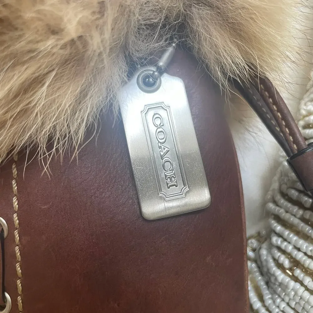 Rare Coach 2004 Special Edition Genuine Coyote Fur Wristlet Clutch NWOT Archival
